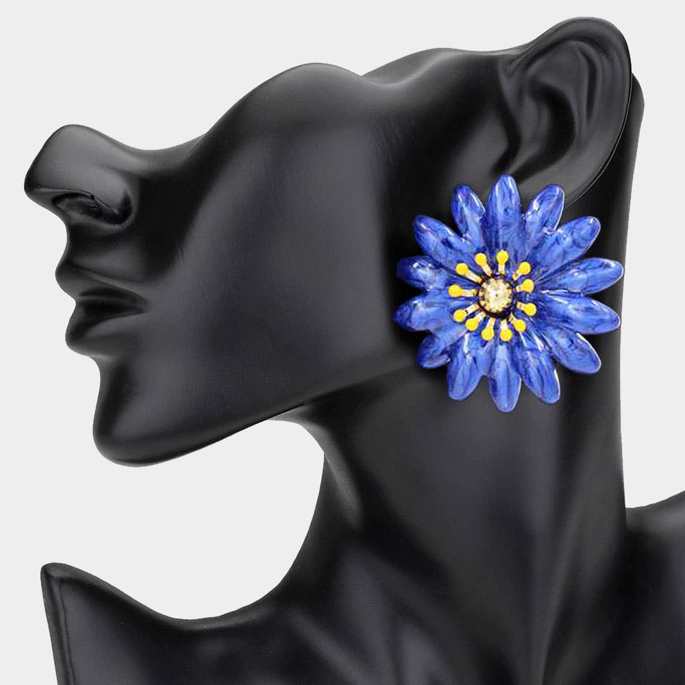Sensibling Corp. - Wholesale Stud/Post Earrings - Bold Flower Statement Stud Earrings
7