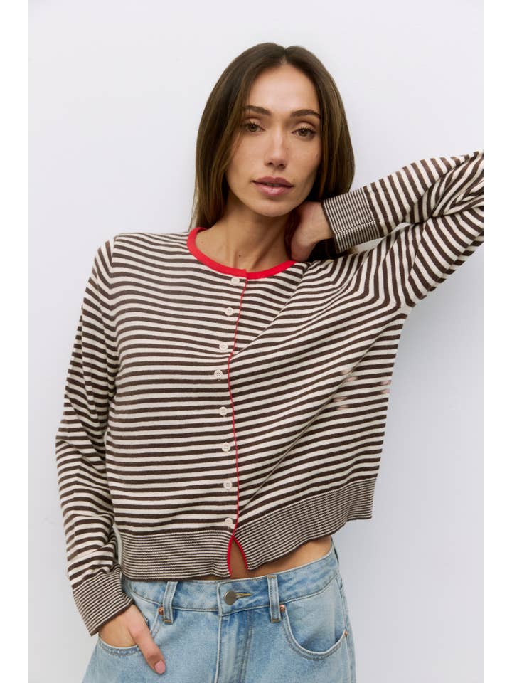 MOD REF - Wholesale Cardigan - Women's - The Montana Cardigan | Striped Button-Down Cardigan31