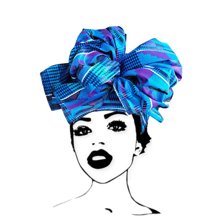 India Batik – wholesale Head scarf – Women's – Scarf Headwrap/ African Kente Print
