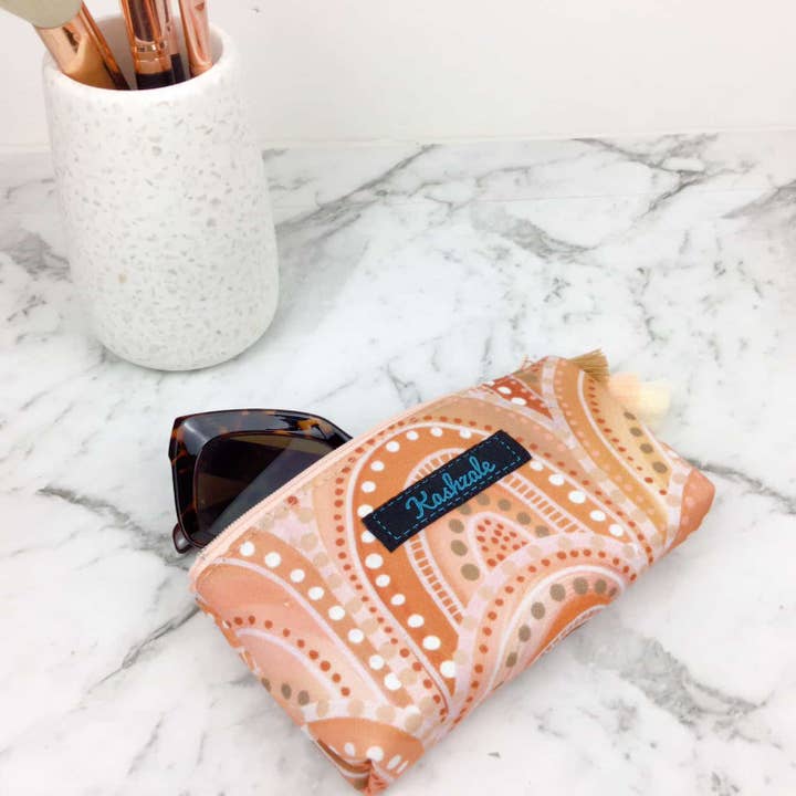 Kashzale Handmade Cosmetic Bags - Venta al por mayor Funda/estuche para gafas - Mujer - Bolsa para gafas de sol Holly Sanders Sand Hills, funda para gafas