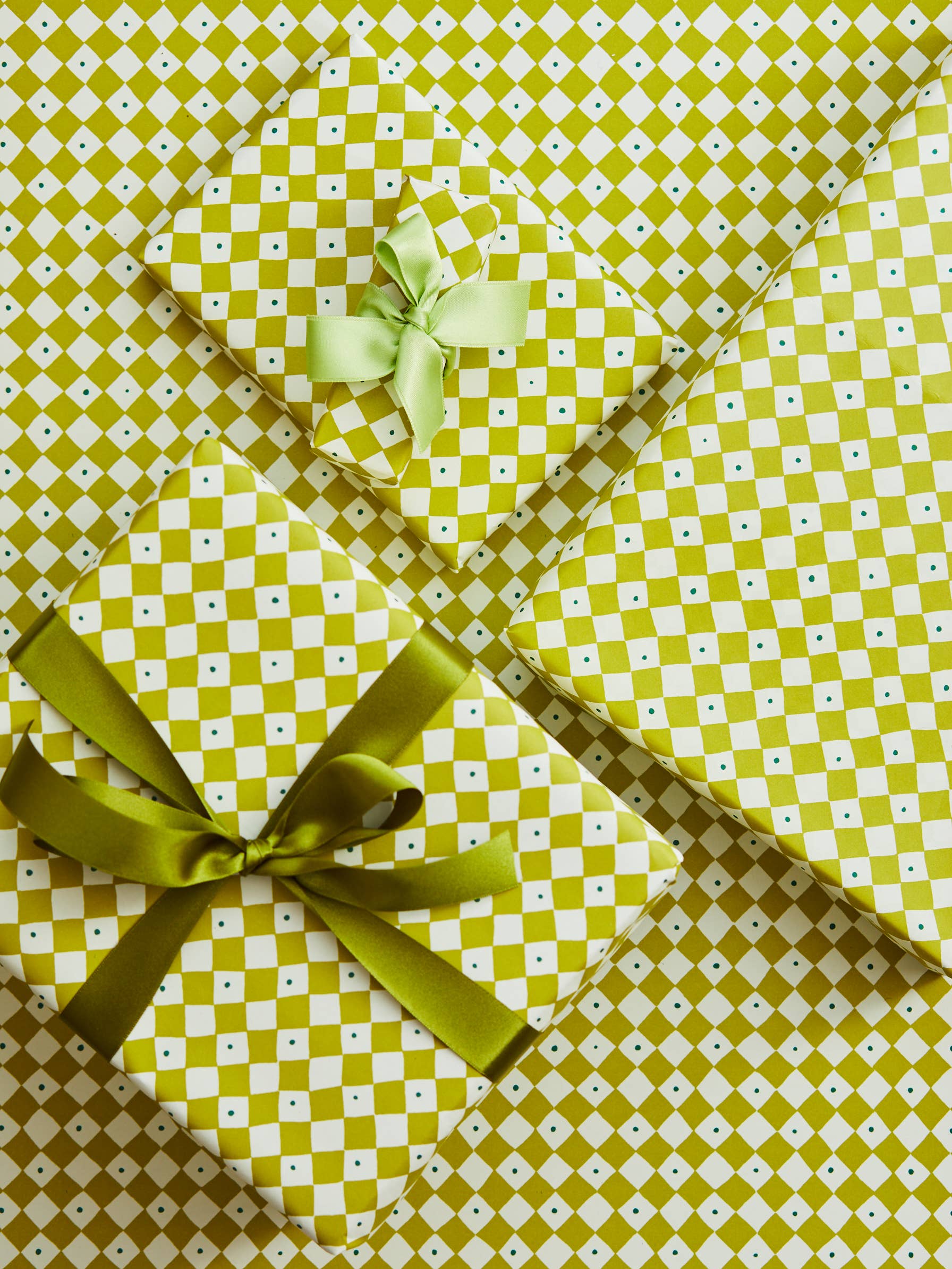 Heather Evelyn - Vente Feuille de papier cadeau - Papier Cadeau Mini Diamant Vert0