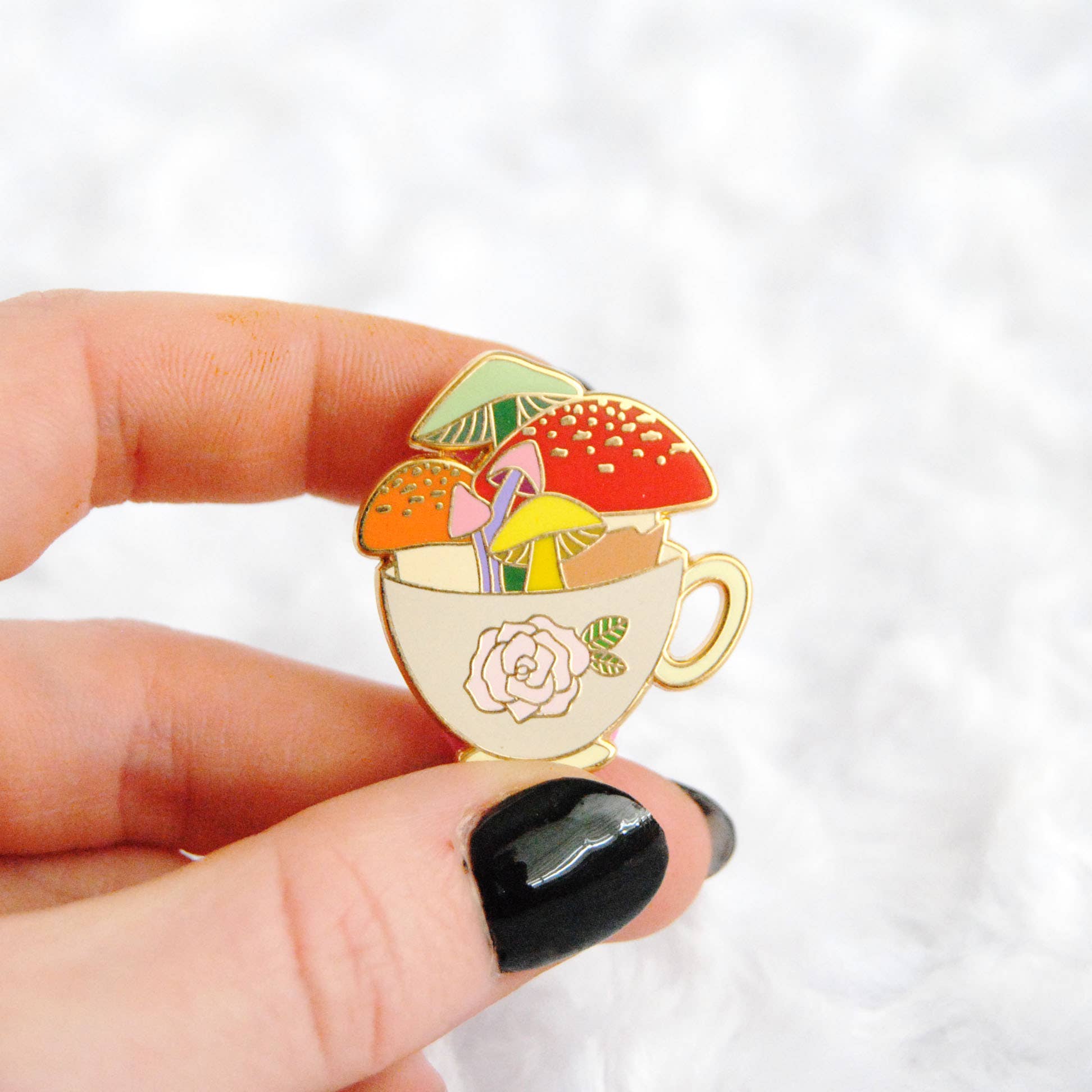 Beauluster - Wholesale Lapel Pin/Button - Mushroom Tea Enamel Pin1