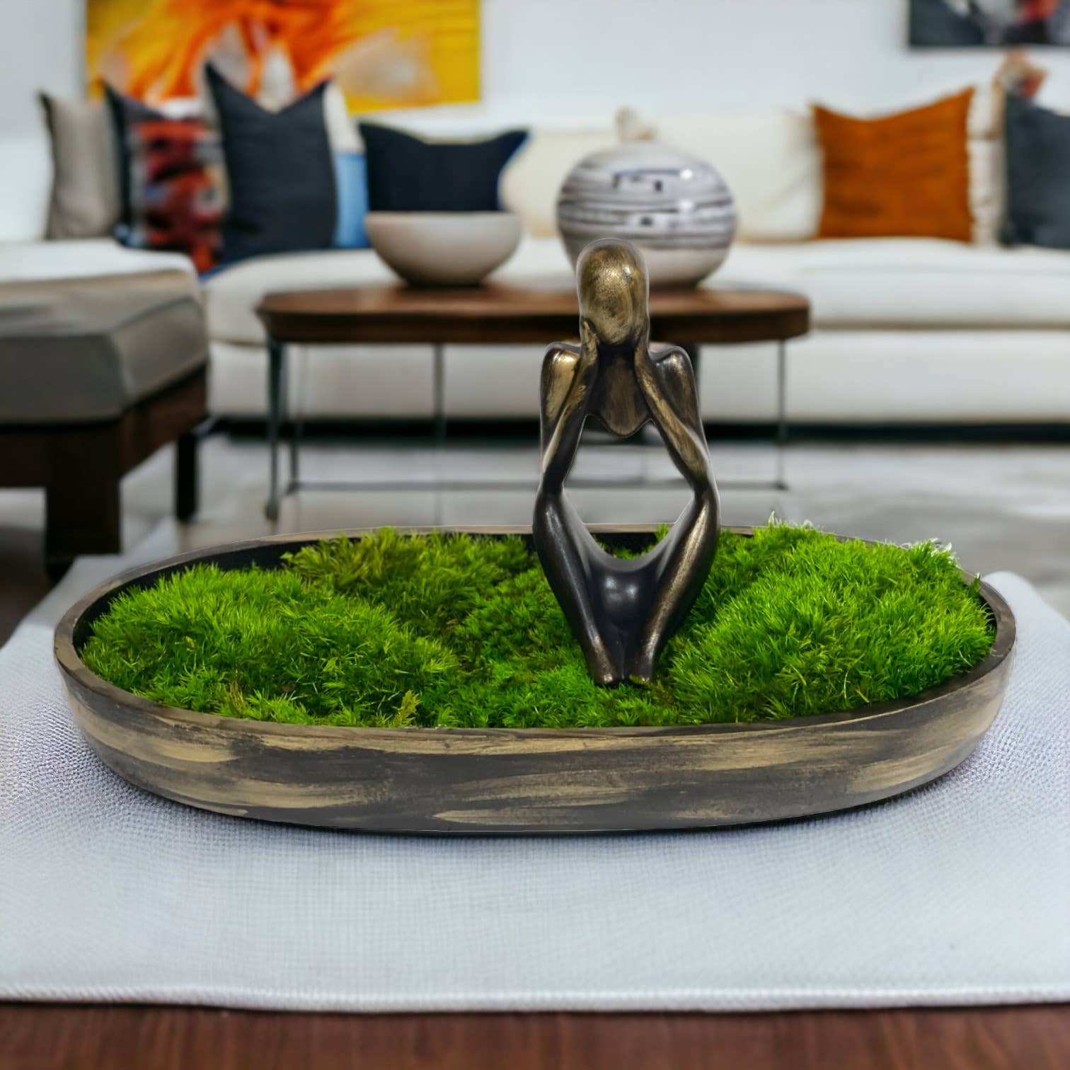 Planters Made in the USA - Wholesale Decorative Tabletop Object - Moss Table Centerpiece Decor Preserved Plant, Forever Green27