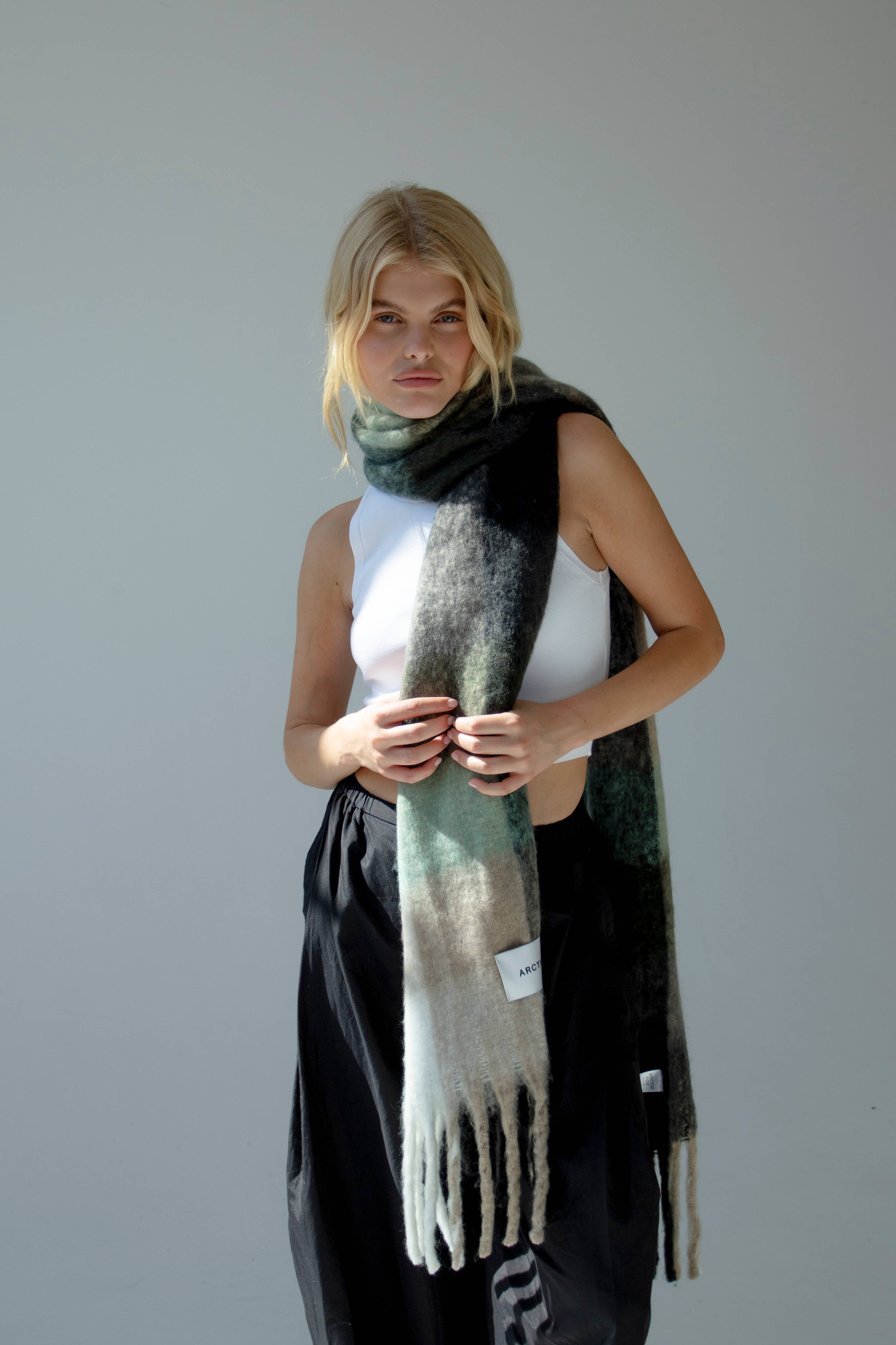 Arctic Fox & Co. - North America - Wholesale Scarf - Women's - The Reykjavik Scarf - 100% Recycled - Black Check5