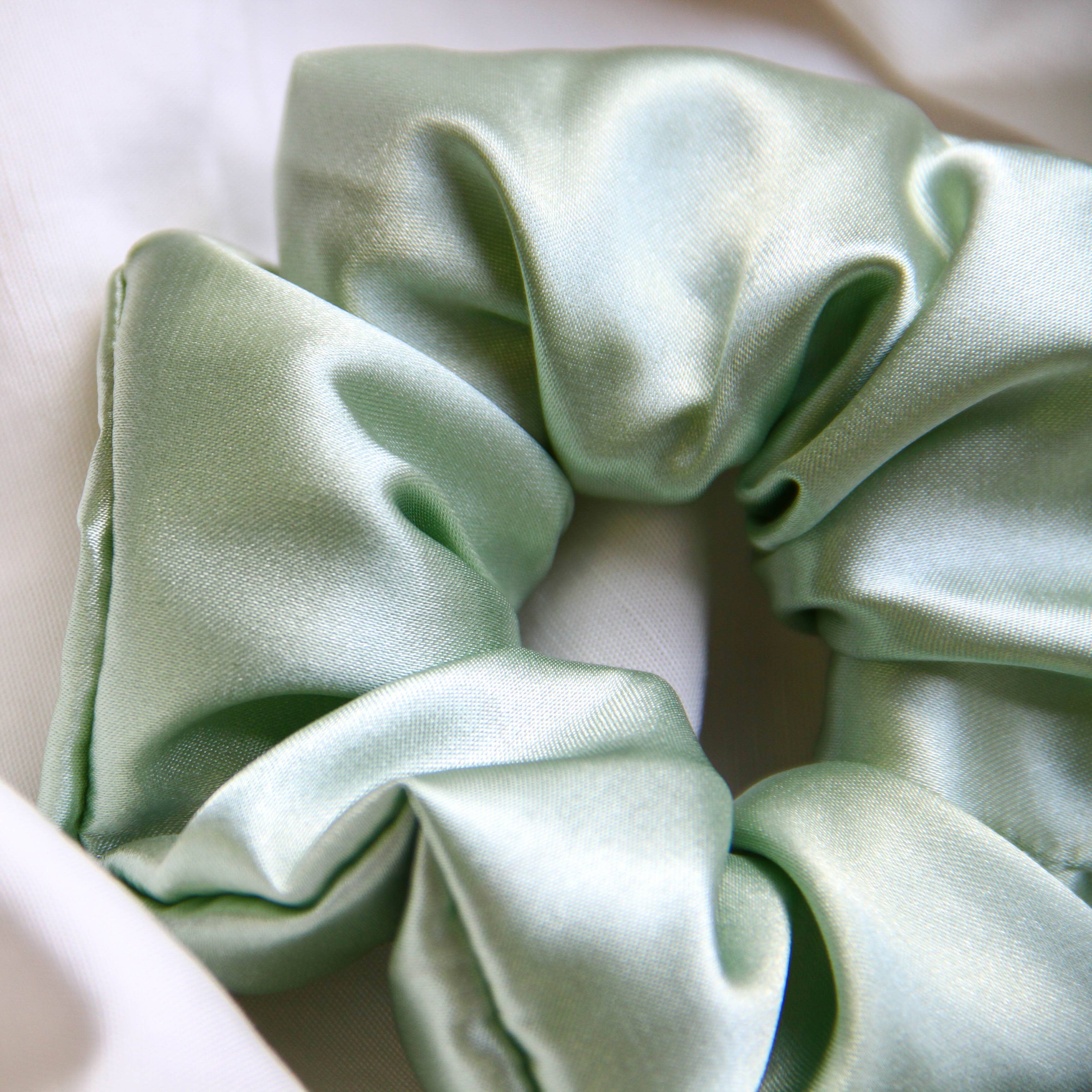 Not I But We - Wholesale Scrunchie - Women's - Mint Satin Scrunchie | Green Scrunchie | Handmade + Upcycled2