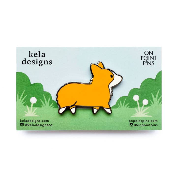 Spilla smaltata Pembroke Welsh Corgi per la vendita all'ingrosso da parte di Kela Designs