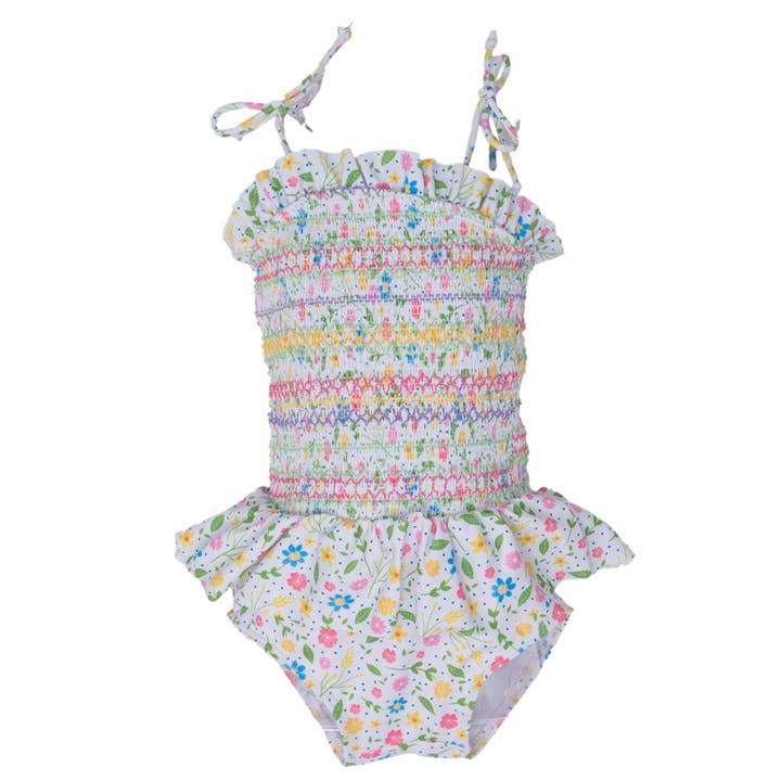 Bayside Petite Floral One Piece Swimsuit for wholesale by The Oaks Apparel Company