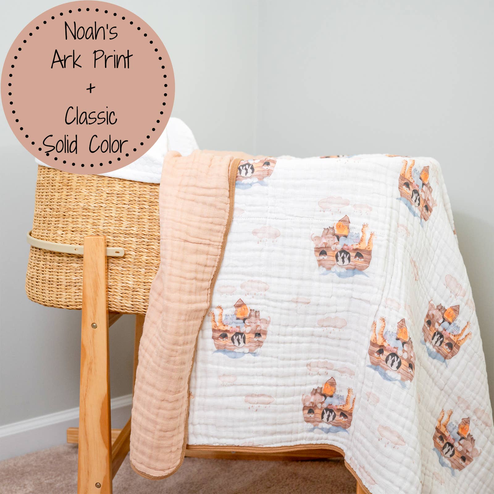 LollyBanks - Wholesale Quilt - Kids & Baby - Noah's Ark Baby Toddler Muslin Blanket5