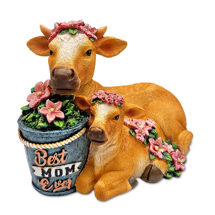 OrnamentallyYou - Wholesale Decorative figurine - Best Mom Cow and Calf Charming Figurine, “6 Keepsake Jersey Statue and Mother’s Day Gift5