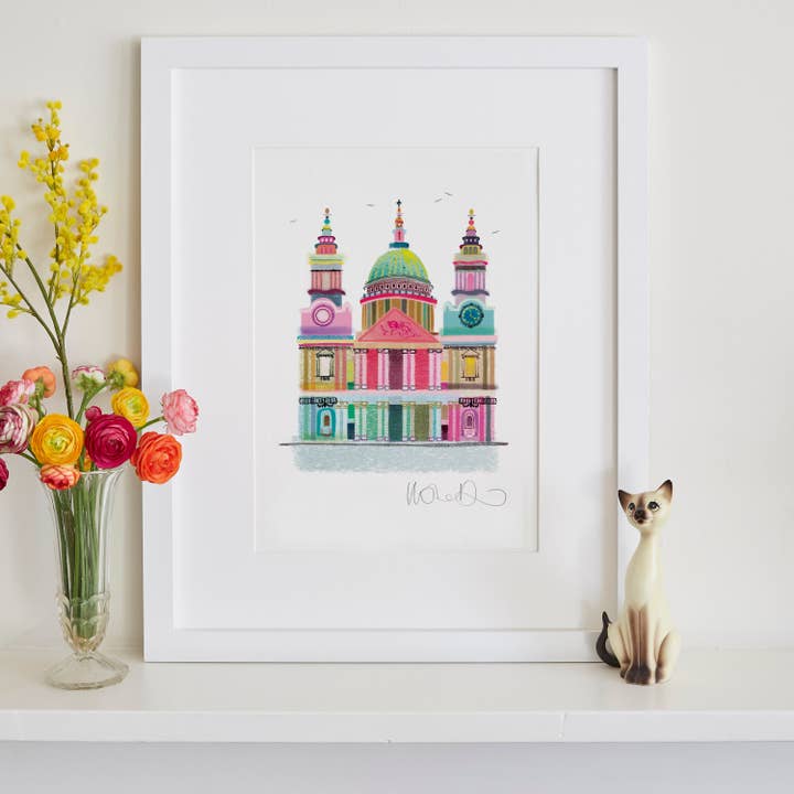St Pauls Cathedral Print, London Art for wholesale by I Drew This