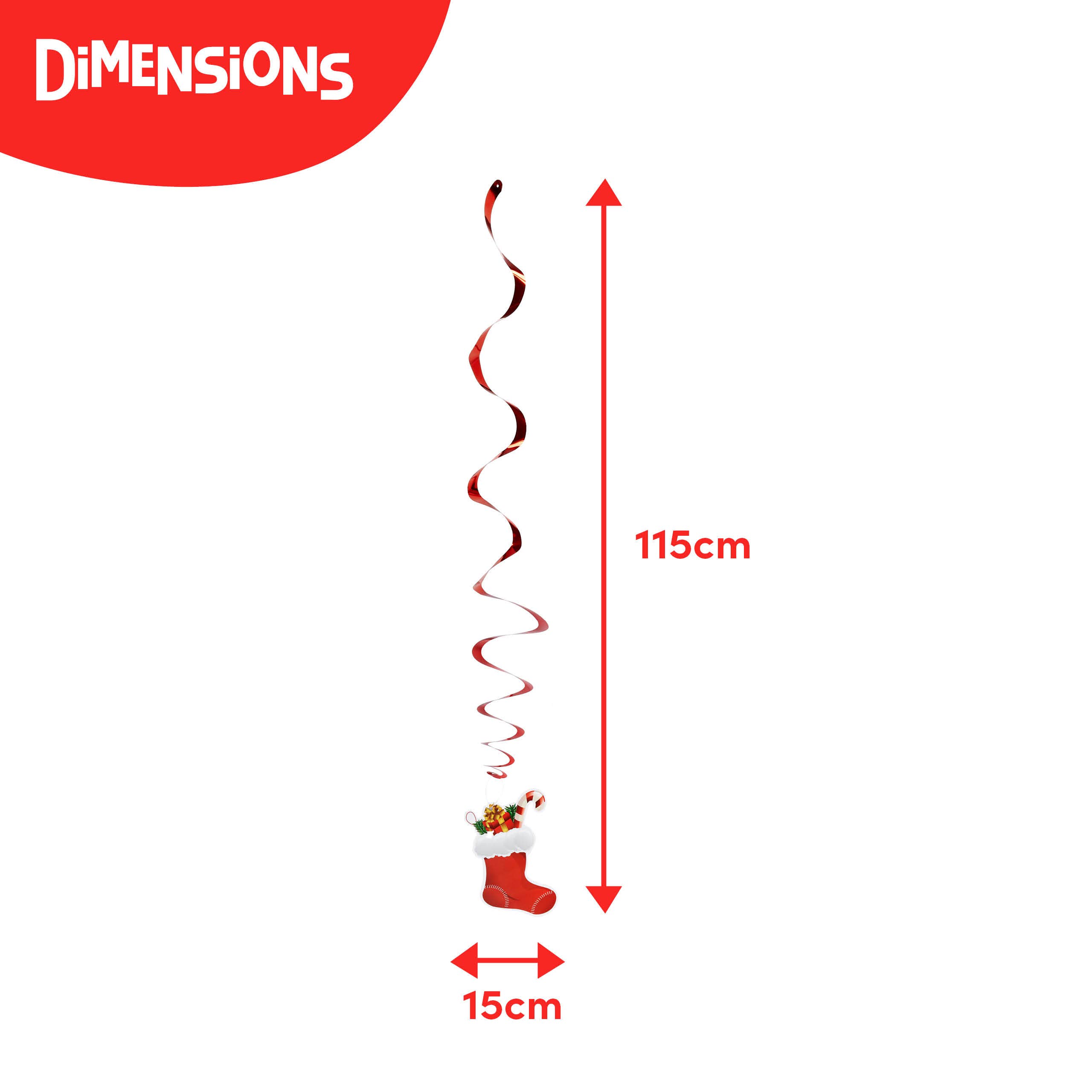The Twiddlers – wholesale Christmas decoration – 36 Christmas Ceiling Decorations 115cm / 4ft -2