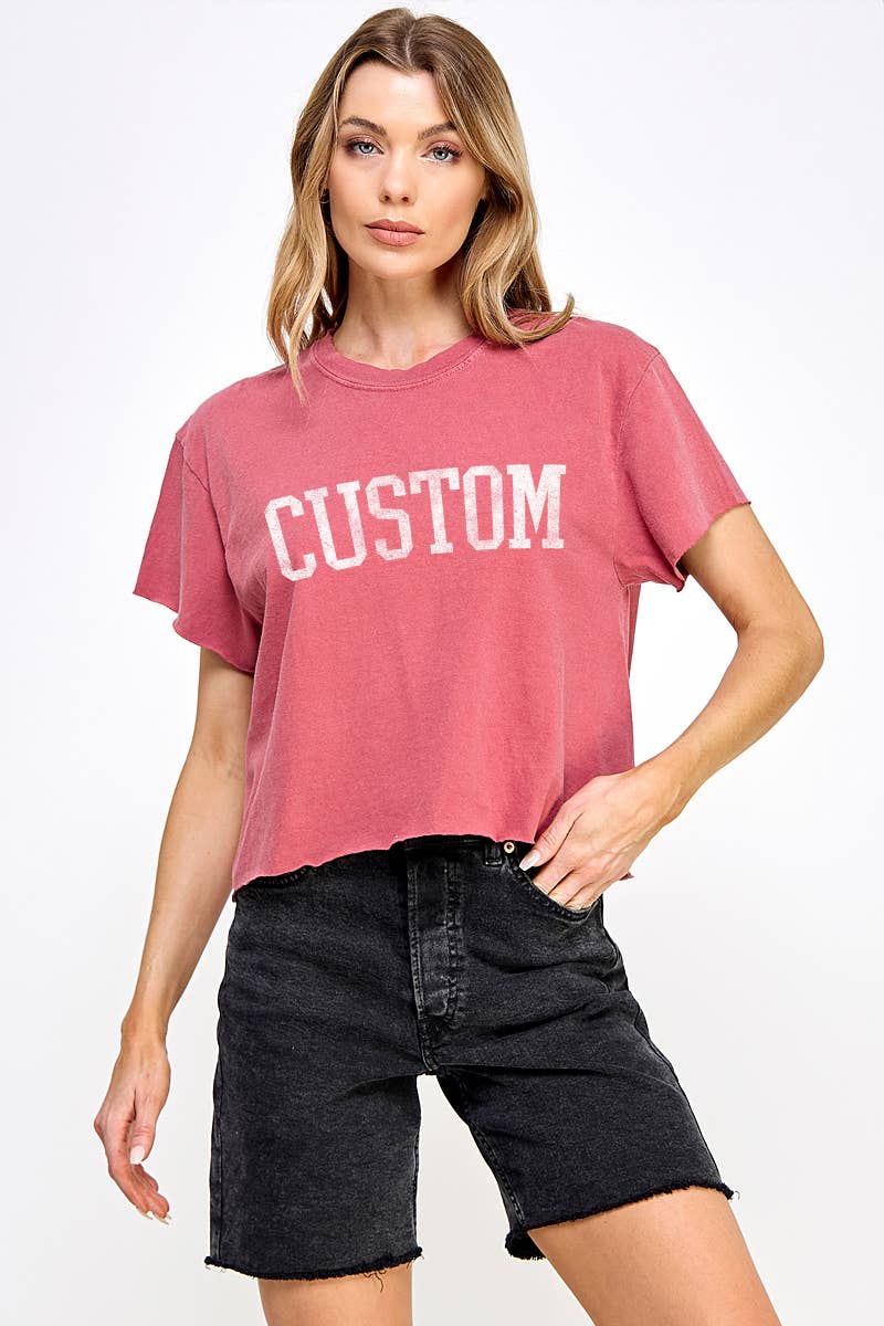 Illustrated Society – wholesale T-shirts med screentryck – Dam – Custom vintage crop top med tryck7