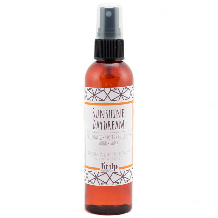 Sprays parfumés pour la chambre et le linge de maison Sunshine Daydream pour la vente par Lit Up Candle Co.