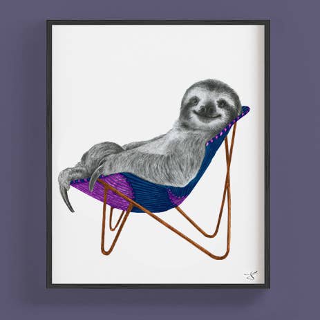 Étude de portrait d'un paresseux à trois doigts Kingston Westhill 8 x 10 pour la vente par Central & Gus