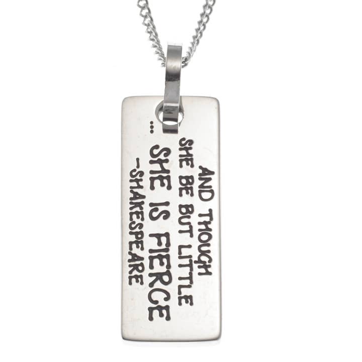 "She Is Fierce" Positive Quote Inspirational Pendant for wholesale by Joyful Sentiments