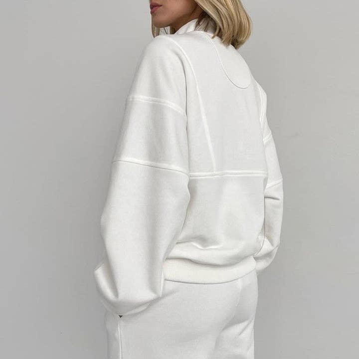 UZ Wholesale Store - Wholesale Lounge Set - Women's - Loose Fit Long Sleeve Leisure Top With Long Pants Set3