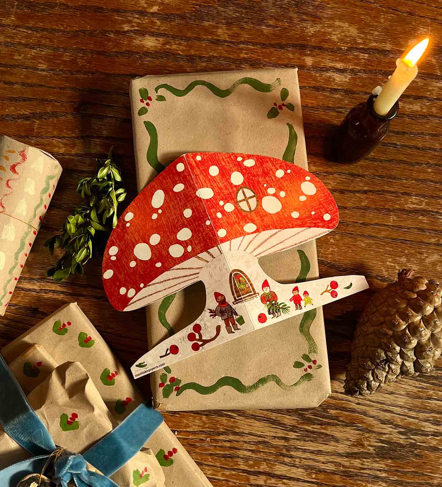 Mortlake Papers - Wholesale Christmas Card - Snowy Mushroom Card | Christmas Card | Toadstool Card
1