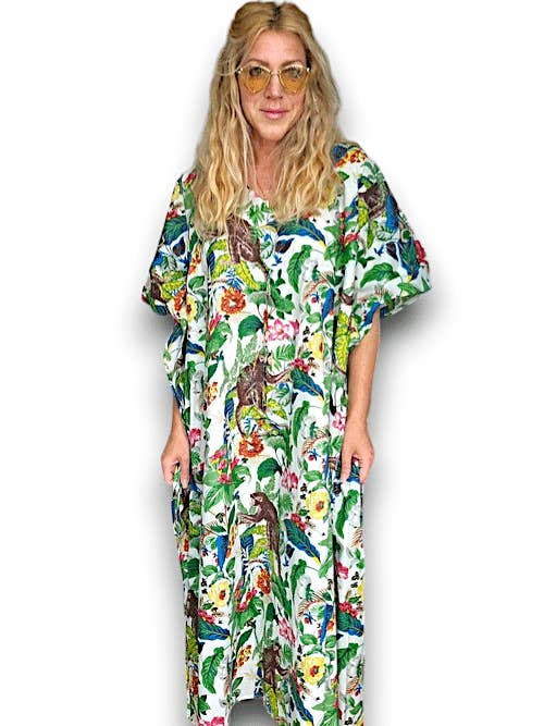 IDA IVY Resorttøj-Kaftan-Macau/Hvid for engroshandel hos Helga May