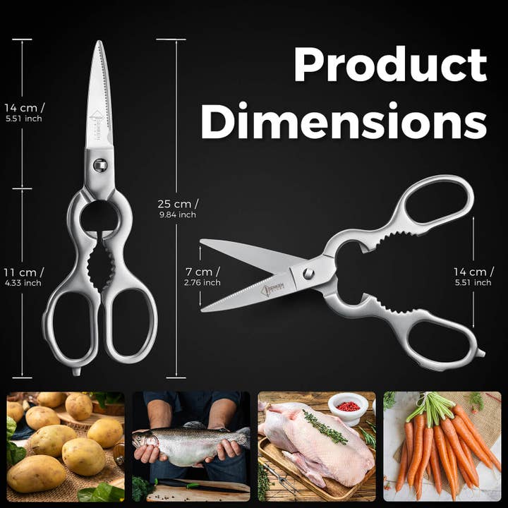 Senken Knives - Wholesale Scissors and Shears - "Dynasty" Multi-Purpose Kitchen Scissors - Stainless Steel5