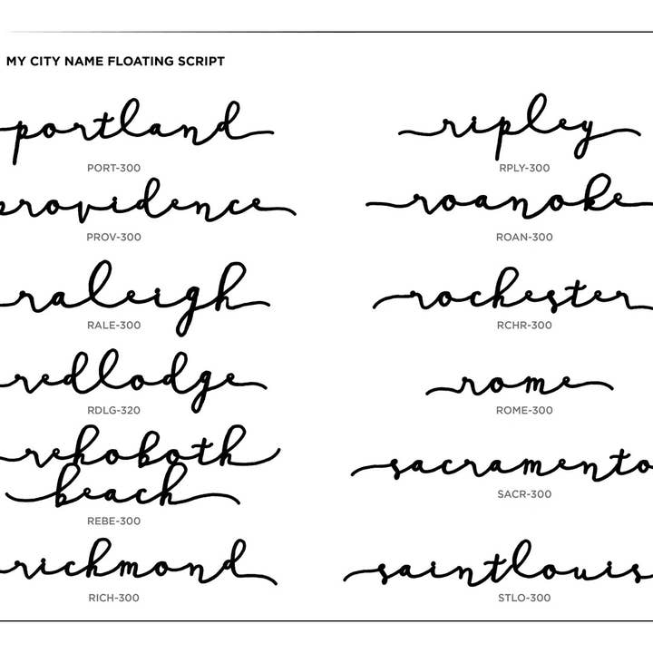 Grainwell - Wholesale Wall Accent - State Name Floating Script12