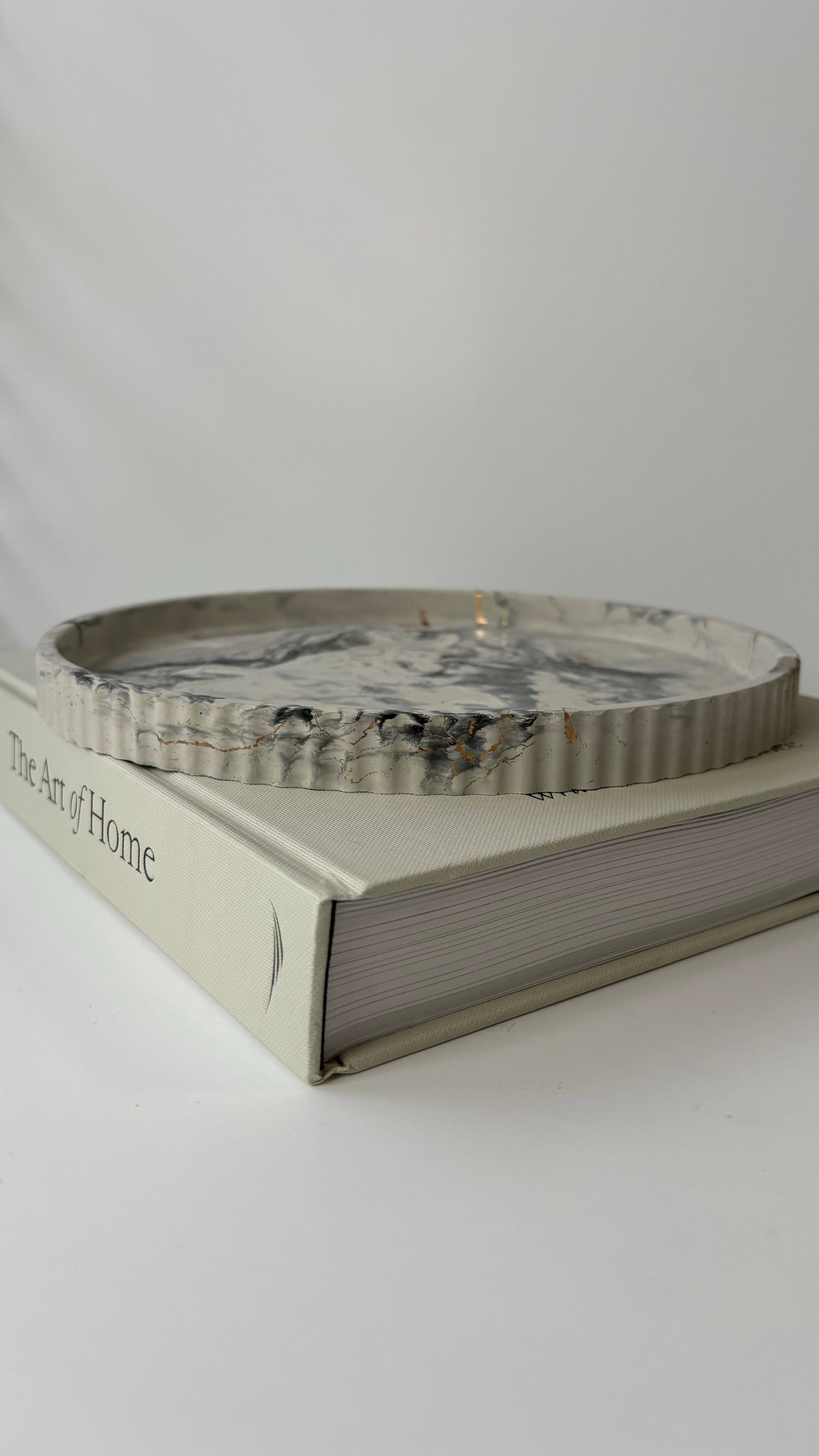 Fancy Concrete – Großhandel Deko-Tablett – Joma - Gerillte Betonschale | Runde Betonschale5