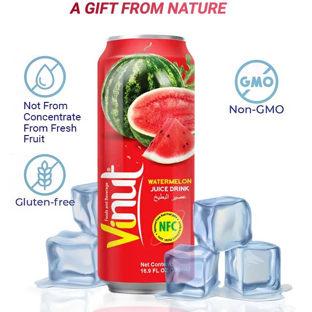 Horizon Top Market - Wholesale Fruit Juice - VINUT Watermelon Juice Drink, Not From Concentrate-24PK2