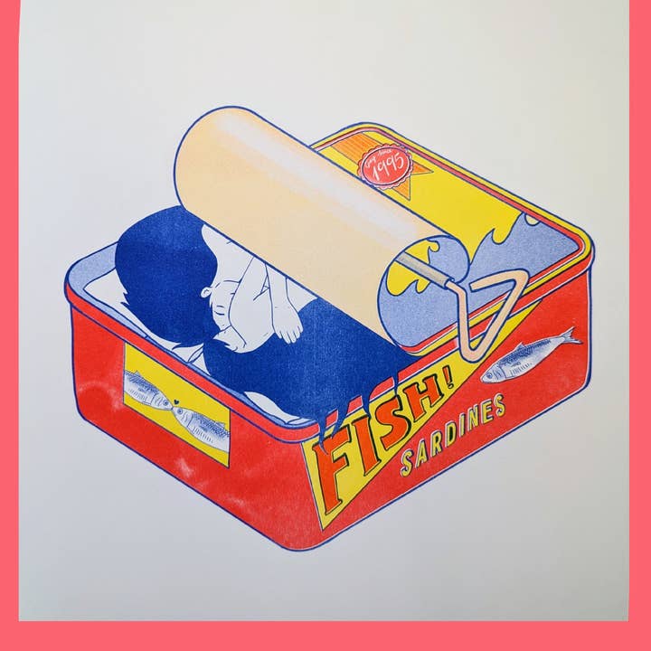 Christina Hu – wholesale Konsttryck – Sardine Girls Risograftryck | 11"x12"