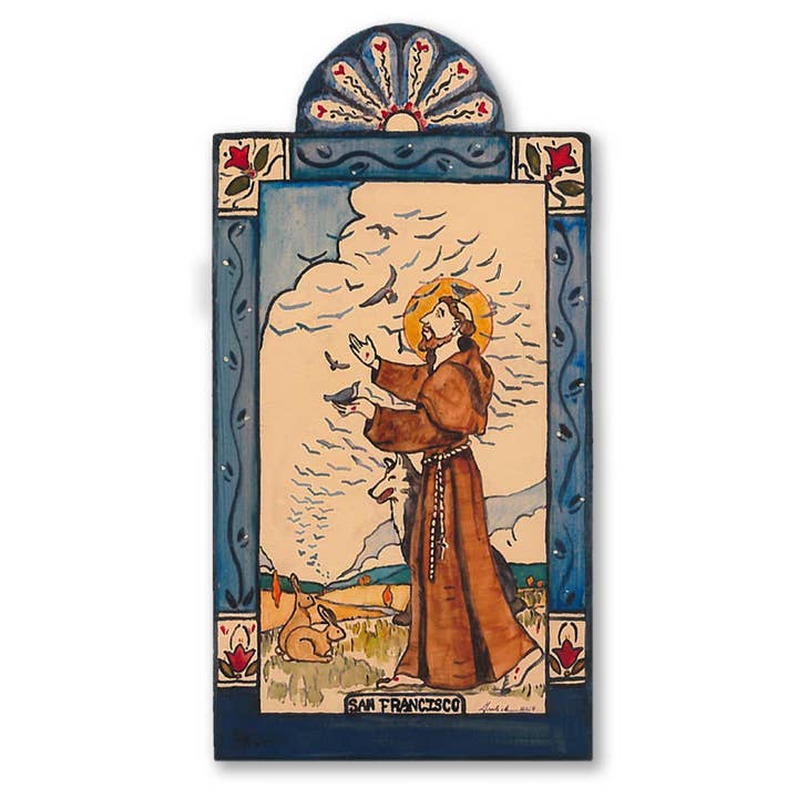 Lynn Garlick Retablos - Wholesale Painting/Drawing - San Francisco de Asis D - Animals, Kindness and Ecology