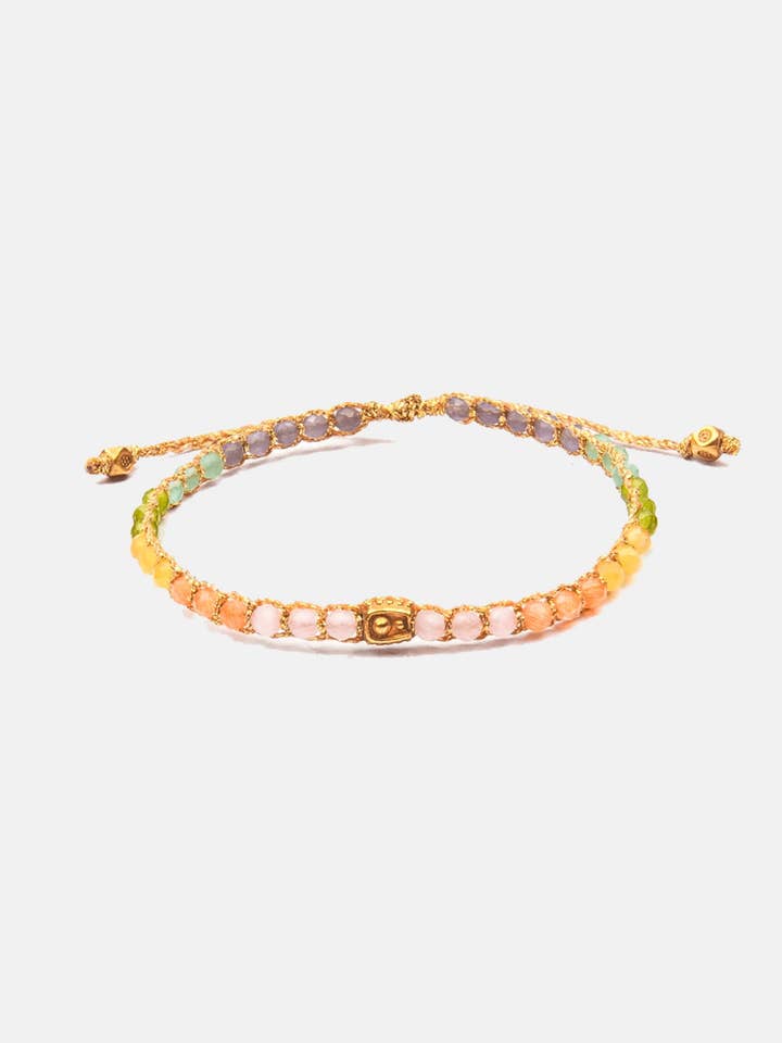 Rainbow Pastel Crystal Bracelet | Gold for wholesale by Nusands