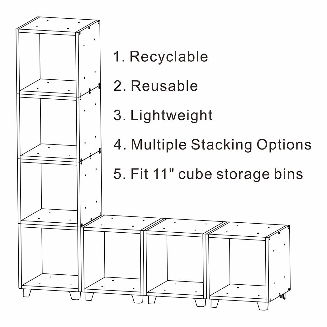 UNiPLAY - Vente Bibliothèques - Organisateur de rangement empilable à 3 cubes, module M4