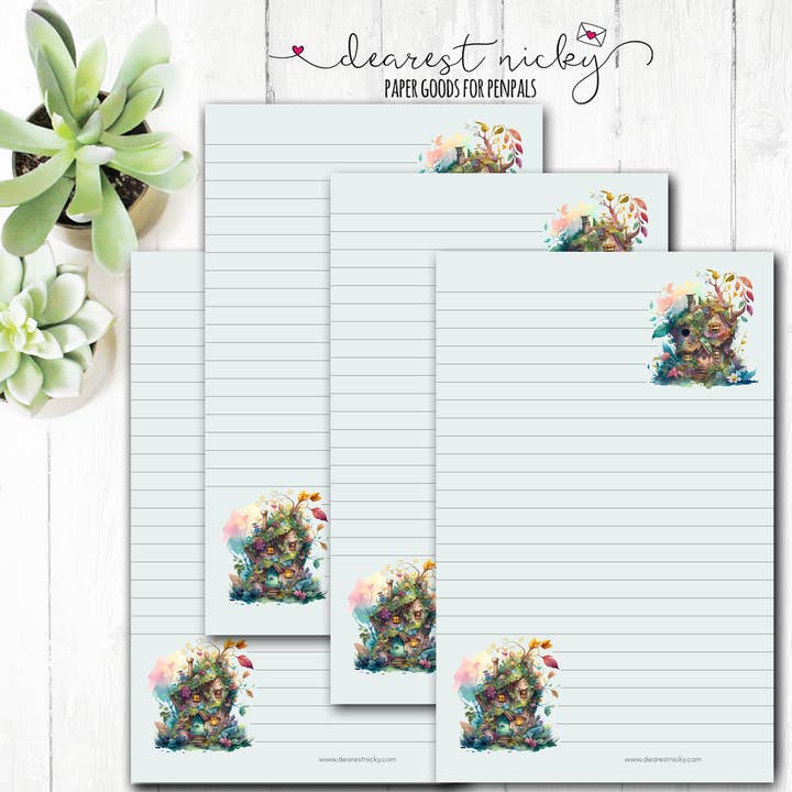 Fairy Houses Letter Writing Paper for wholesale by Dearest Nicky
