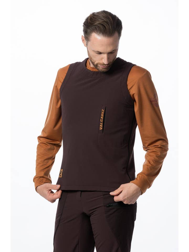 Purple Chocolate Merino Wool Sleeveless Vest | Valcariz Maestral for wholesale on Faire