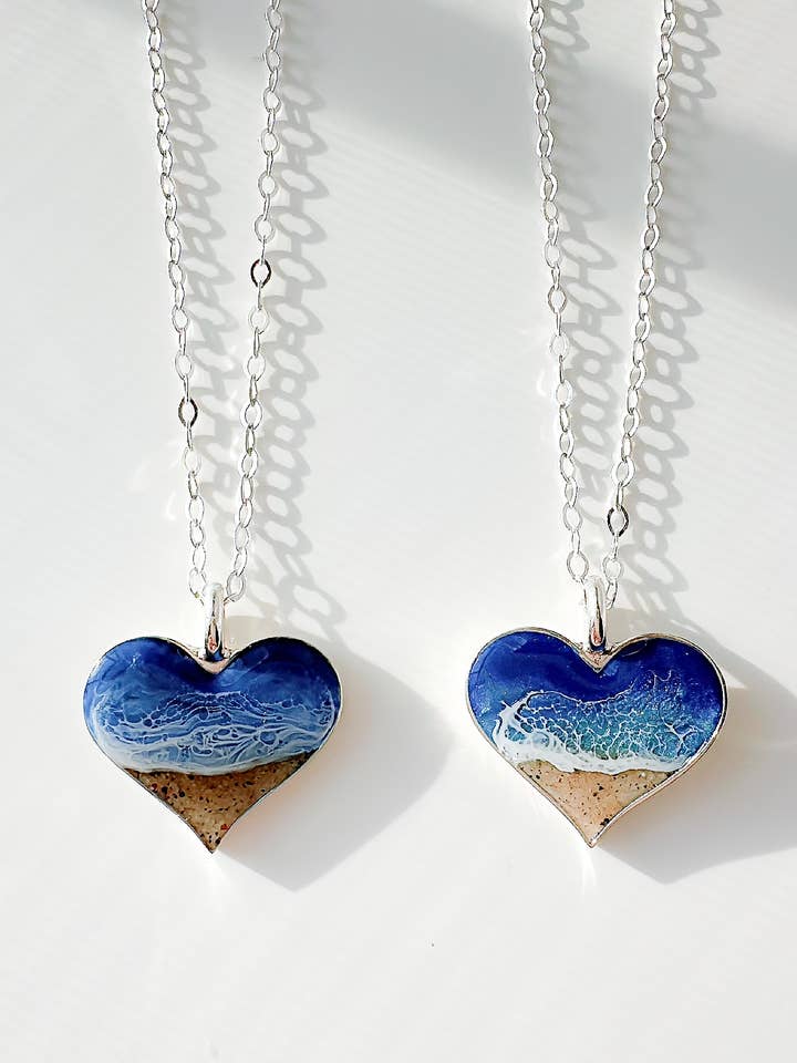 "Ocean Heart" Necklace for wholesale by Northern Tides Studio
