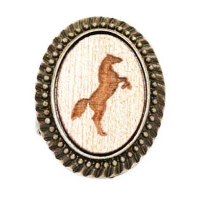 Large Cameo Ring - Horse Rearing for wholesale by Once Again Sam