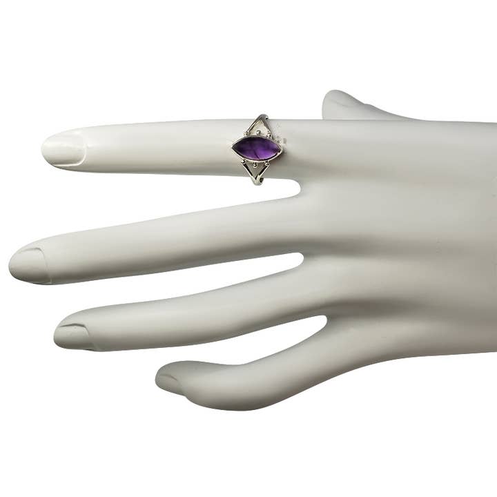 Amberman - Wholesale Cocktail/Statement Ring - Amethyst Stone Sterling Silver Ring