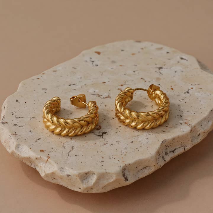 Revelari - Wholesale Hoop Earrings - Twisted Rope Stainless Steel Hoop Earrings