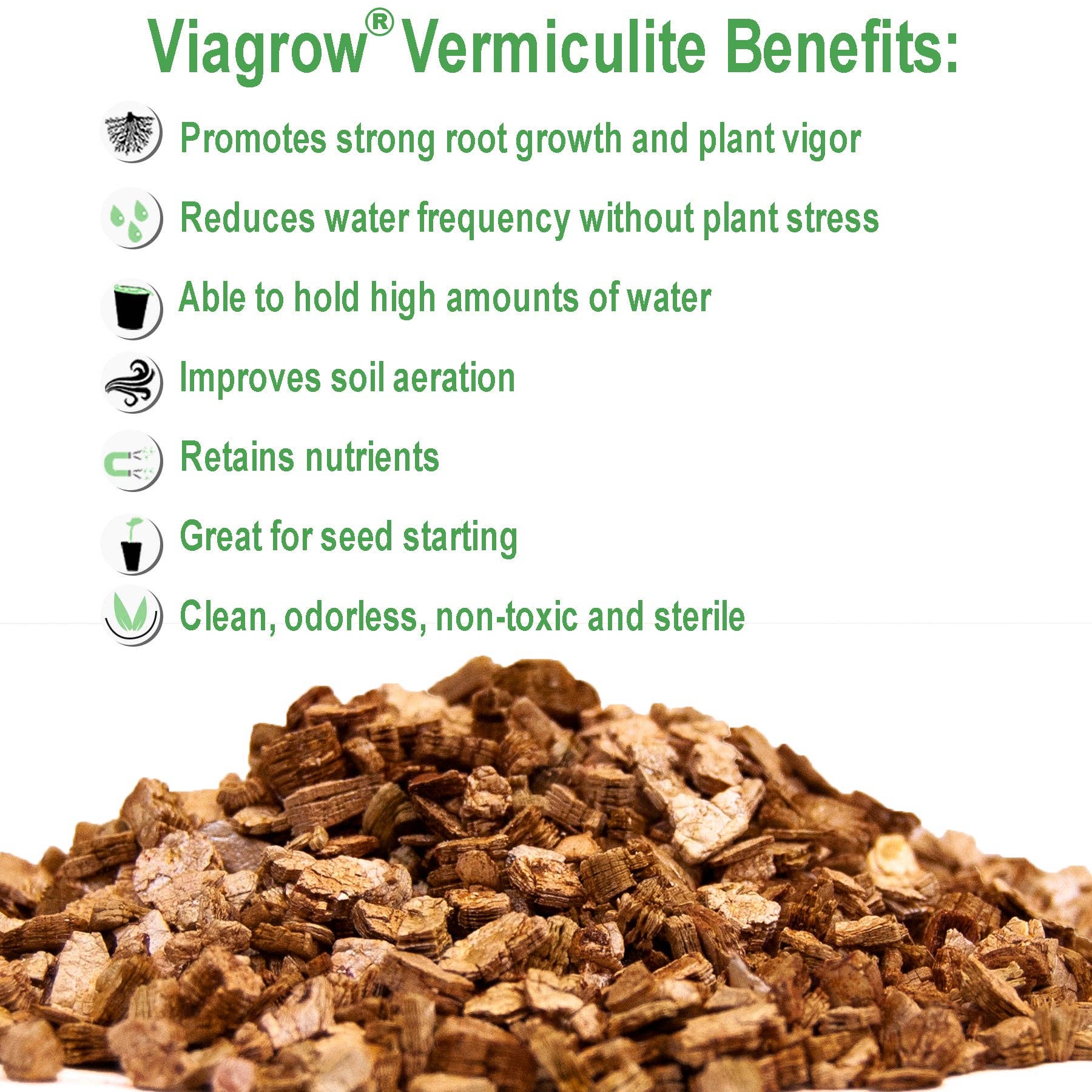 Viagrow – wholesale Planting/potting soil – Viagrow 4CU.FT. (127L) Vermiculite, Course and Chunky (EA)3