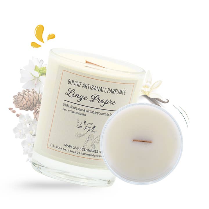 Small scented candle Yule log for wholesale by Les Fées Mères