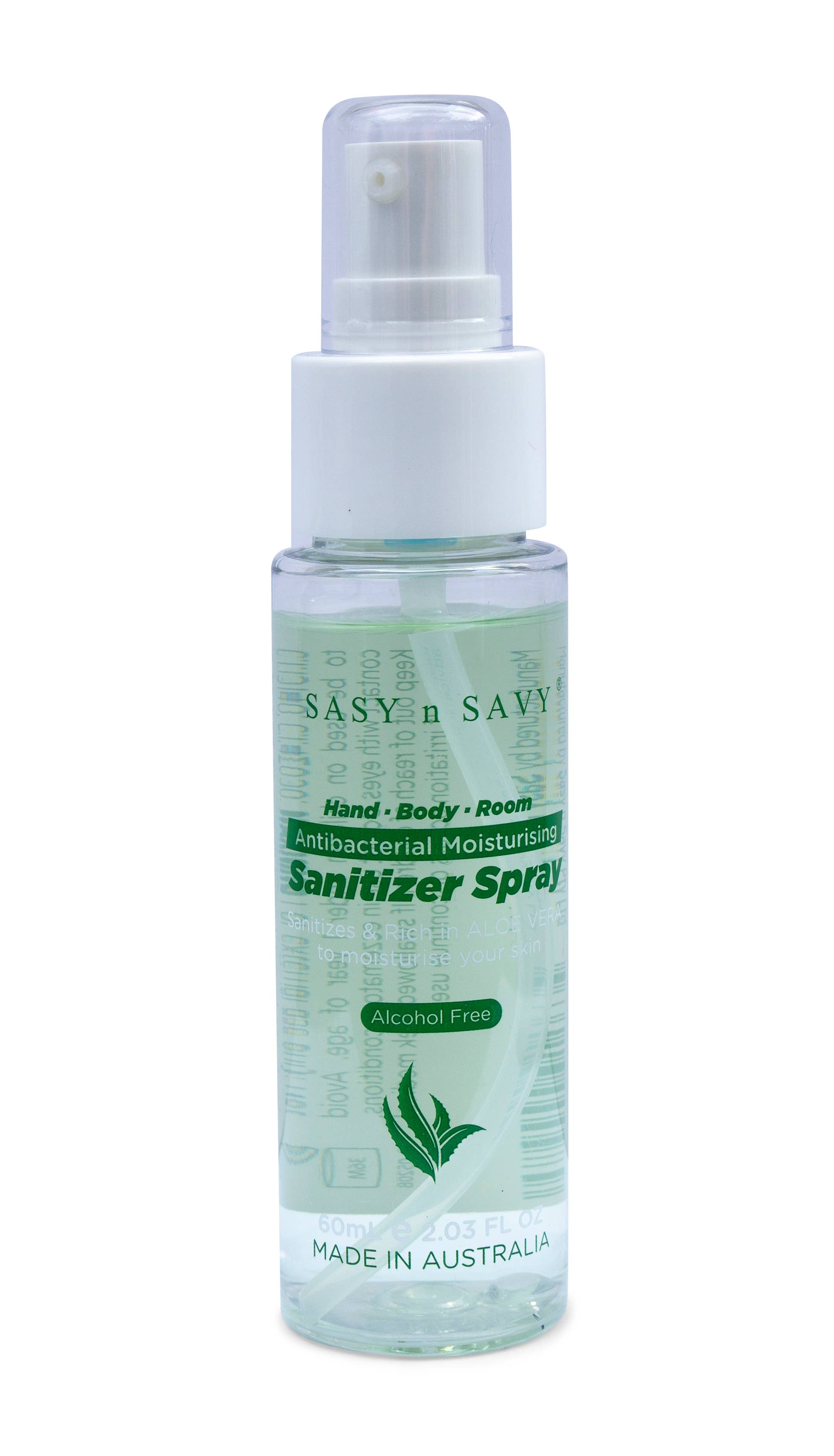 Sasy n Savy Pty Ltd - Wholesale Hand sanitiser - Alcohol Free Sanitizer Spray - Hands, Body and Room - 60ml2