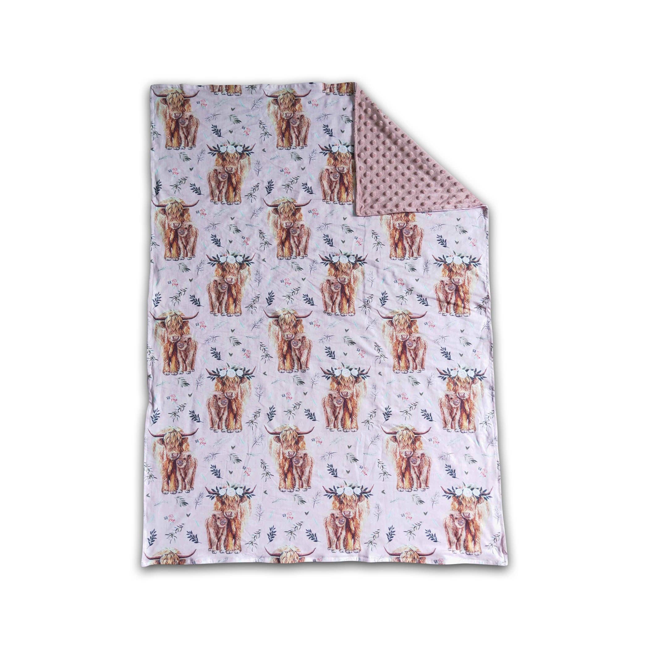 Yawoo Garments - Wholesale Bedding Blanket - Kids & Baby - Highland cow minky baby kids blankets