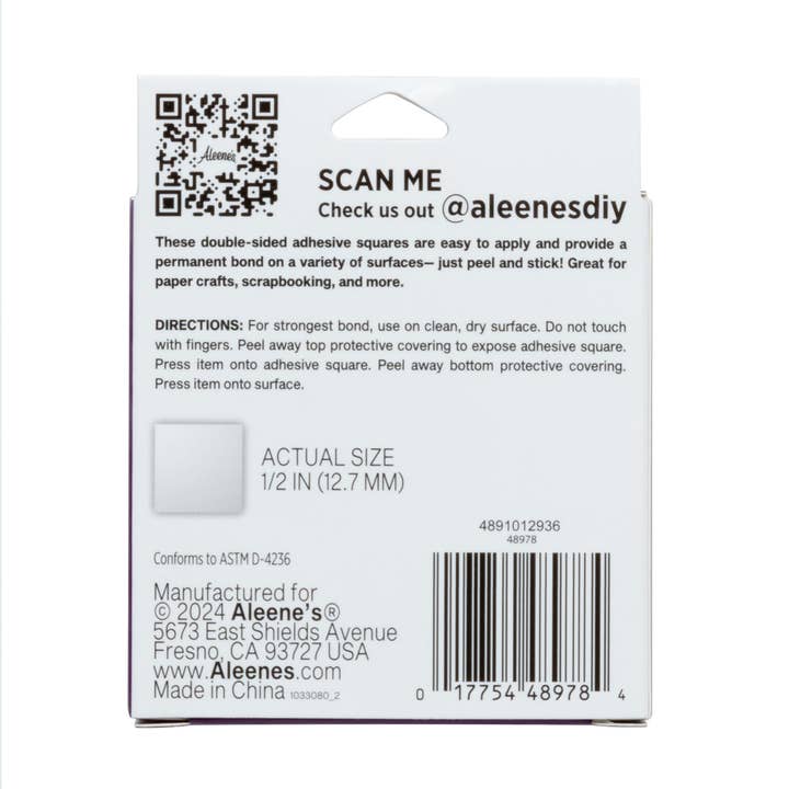 Ilovetocreate - Wholesale Craft Supplies - Aleenes Adhesive Squares 1/2" Roll 250 Count9