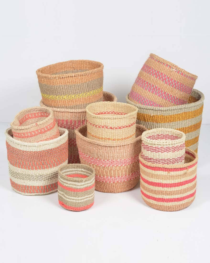 Crafts by Solid - Wholesale Basket - Handwoven Sisal Baskets - Colourful hues - XXS - XXL49