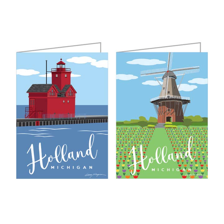 Cartes de notes Landmarks de Holland, Michigan pour la vente par WagsStuff