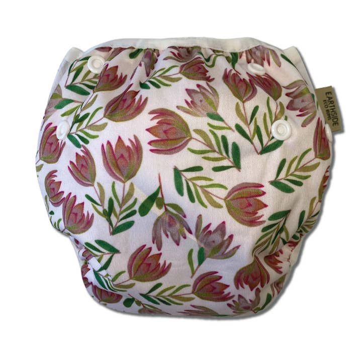 Couche de bain réutilisable OSFM « Summer Sunset » pour la vente par Earthside Eco Bums