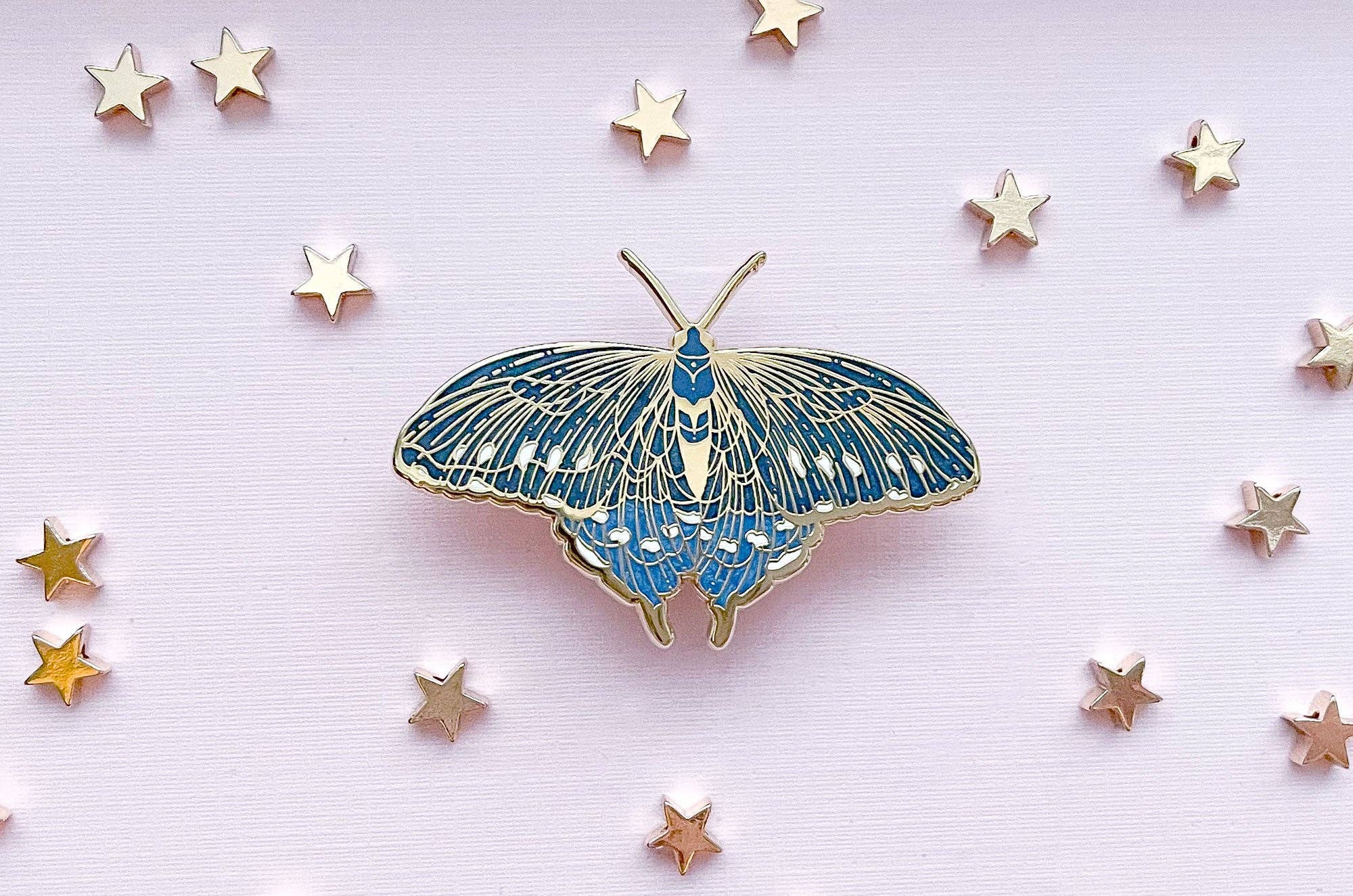 Alum and Ink - Wholesale Lapel Pin/Button - Pipevine Swallowtail Butterfly (Battus philenor) Enamel Pin4