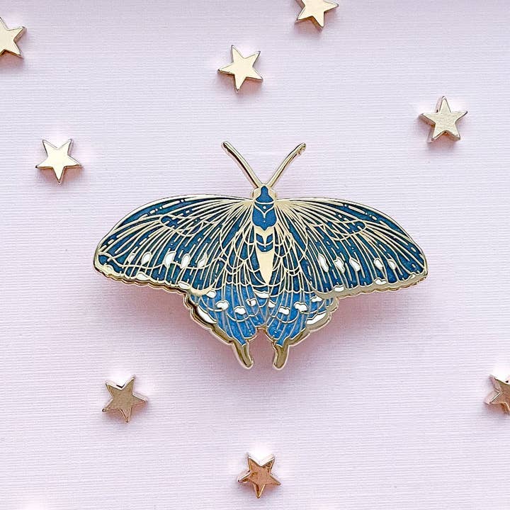 Alum and Ink - Wholesale Lapel Pin/Button - Pipevine Swallowtail Butterfly (Battus philenor) Enamel Pin4