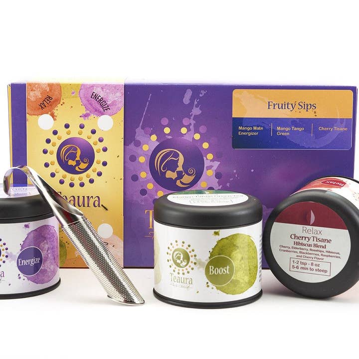 teaura tea - Wholesale Loose tea - 1 Dozen Fruity Sips Mood Box (Tea Gift Box)1