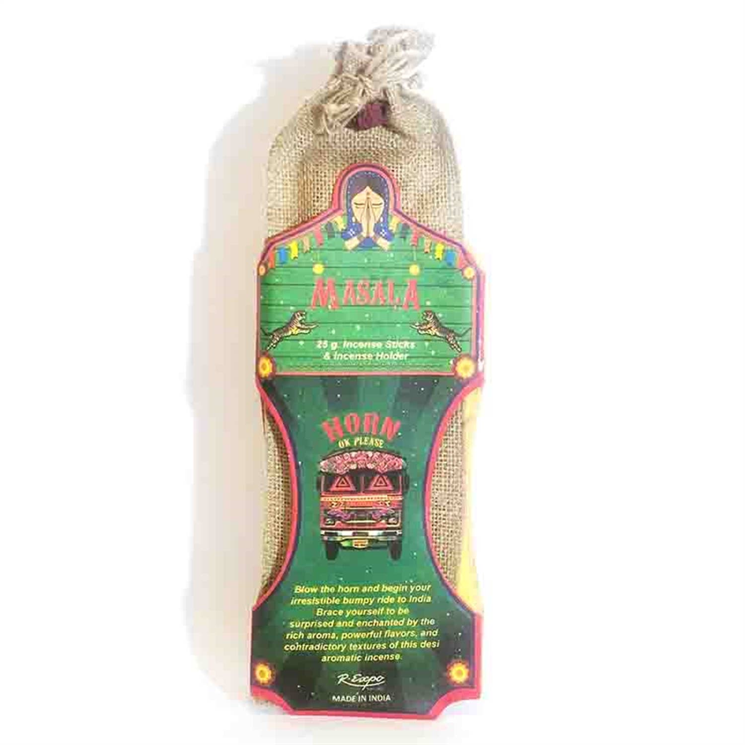 R. Expo/Song of India - Vente Encens - Encens indien Masala - 25g plus un brûleur en bois0