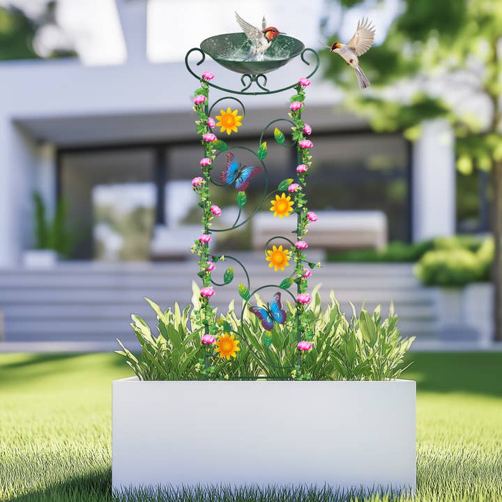 Green Butterfly Metal Bird Bath Garden Stake Decor and other Purchase Wholesale sunflower seeds for birds. Free Returns & Net 60 Terms on Faire trending on Faire.