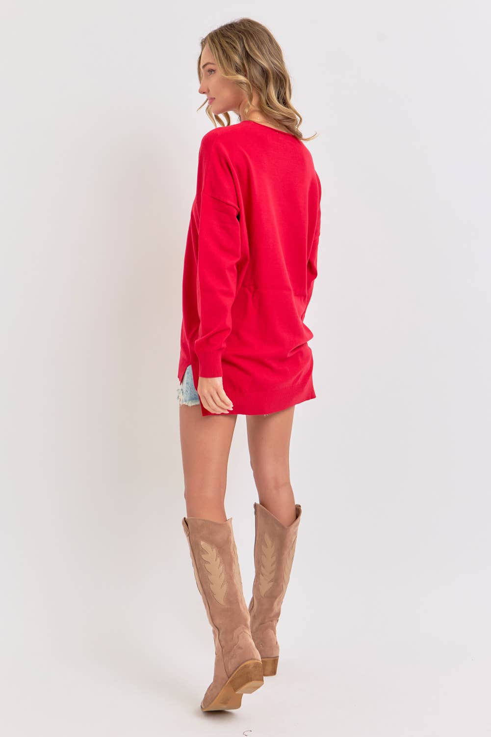 Sweet Lovely by Jen - Vendita all'ingrosso Top in maglia - Donna - Maglia morbida e confortevole casual con scollo a V36